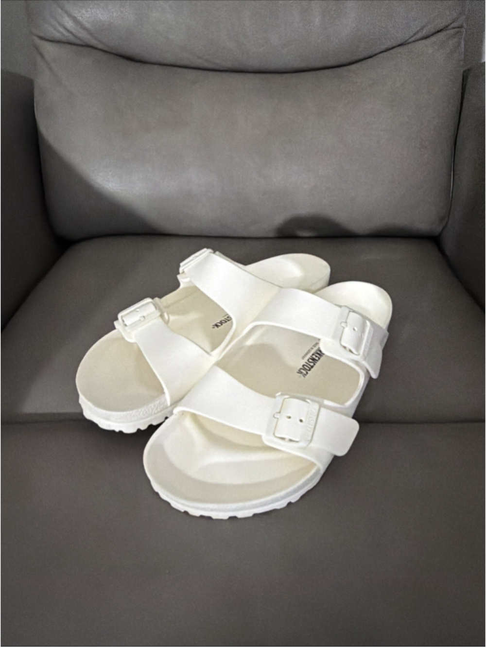 Men’s Birkenstock Arizona Essentials EVA Size 45 EU 12 US White Slip On Sandals